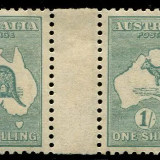 1915/28 3rd wmk 1/- dull blue green, Die IIB in ...