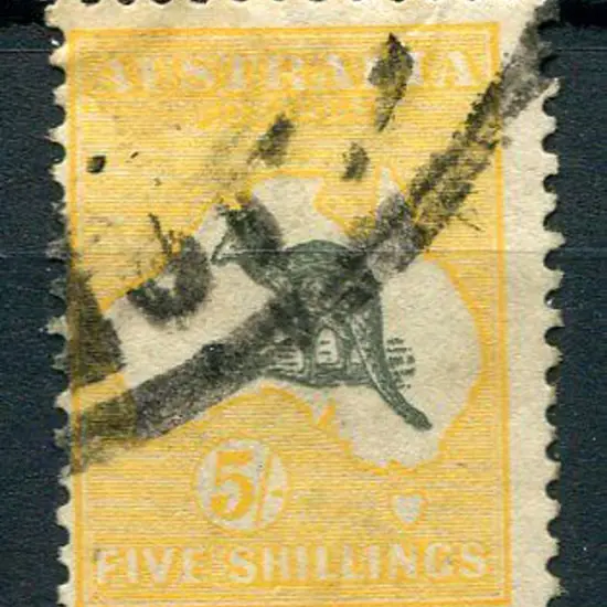 1915/28 3rd wmk 5/- grey black & chrome showing ...
