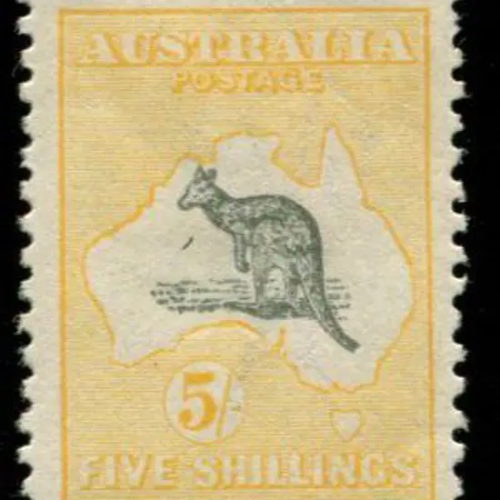 1915/28 3rd wmk 5/- grey-black & chrome with duty ...