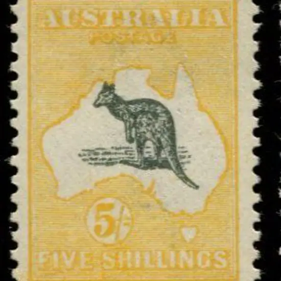 1915/28 3rd wmk 5/- grey-black & chrome. MLH with ...
