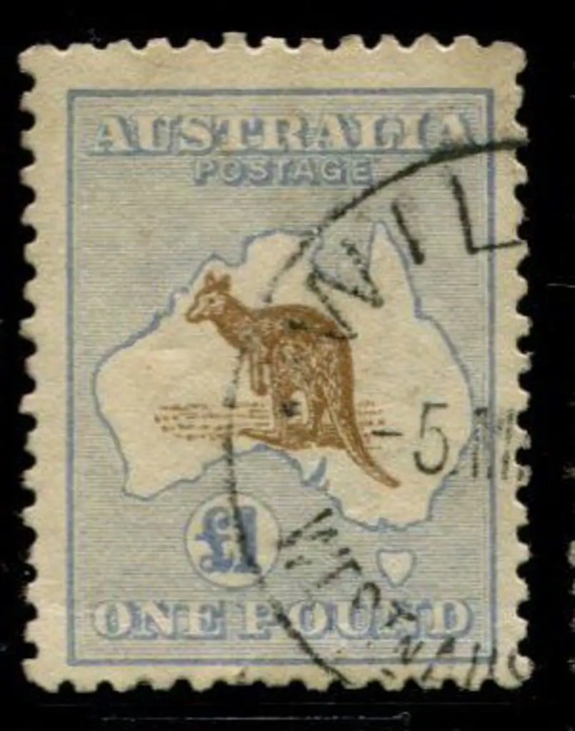£1 brown & blue. Fine used with pulled perf at ... Image 1++