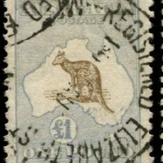 1915/28 3rd wmk £1 light brown & pale blue with ...