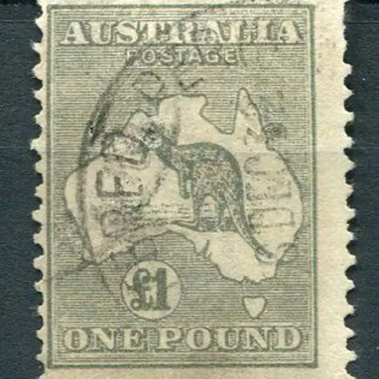 1915/28 3rd wmk £1 grey. Lightly used by Perth ...