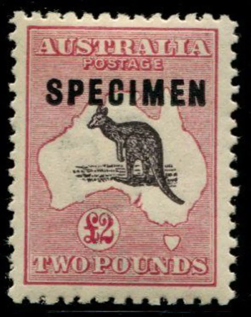 1915/28 3rd wmk £2 purple-black & rose ovptd ... Image 1++