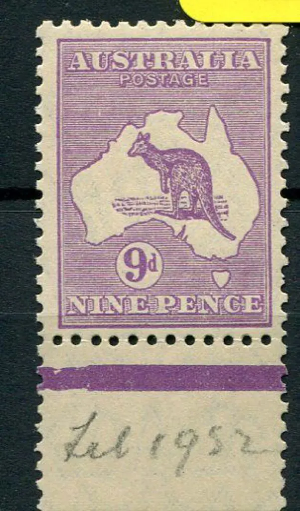 1929/30 Sm Mult wmk 9d violet. MUH bottom selvedge ... Image 1++