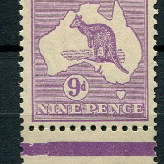 1929/30 Sm Mult wmk 9d violet. MUH bottom selvedge ...