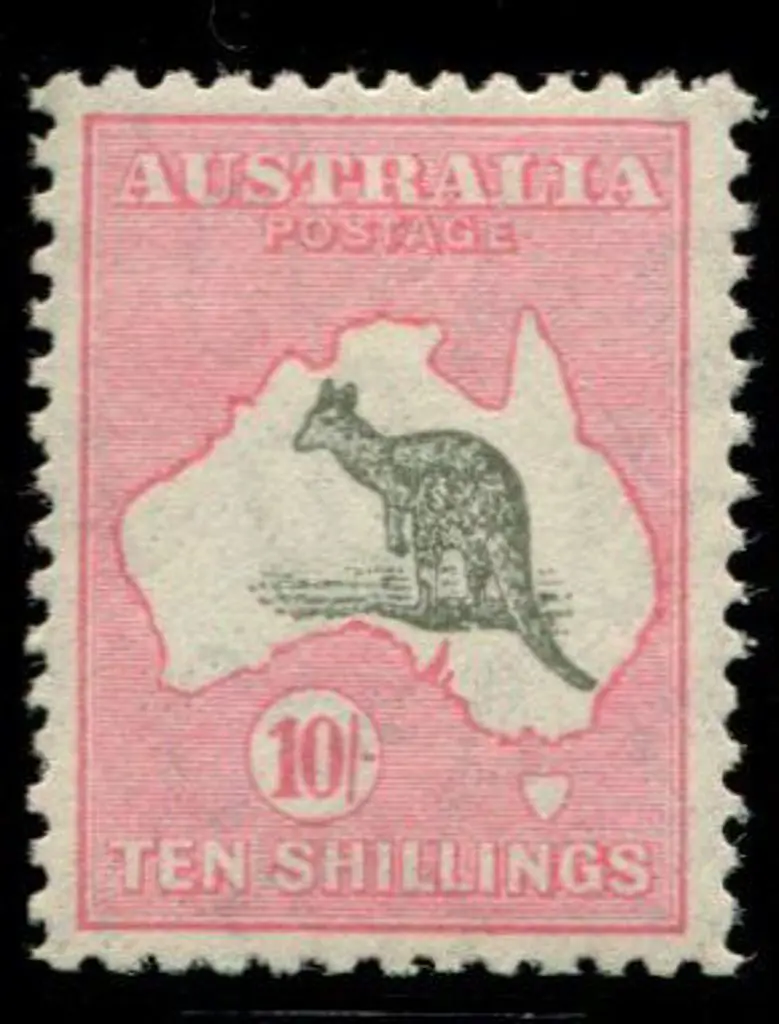 1929/30 CofA wmk 10/- grey & aniline-pink with ... Image 1++