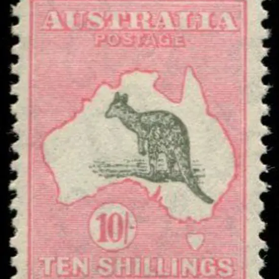1929/30 CofA wmk 10/- grey & aniline-pink with ...