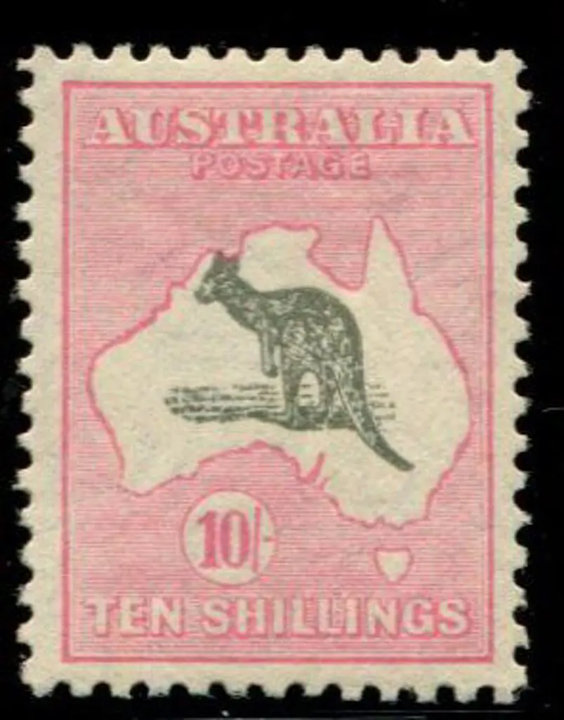 1929/30 Sm Mult wmk 10/- grey & pale pink with ... Image 1++