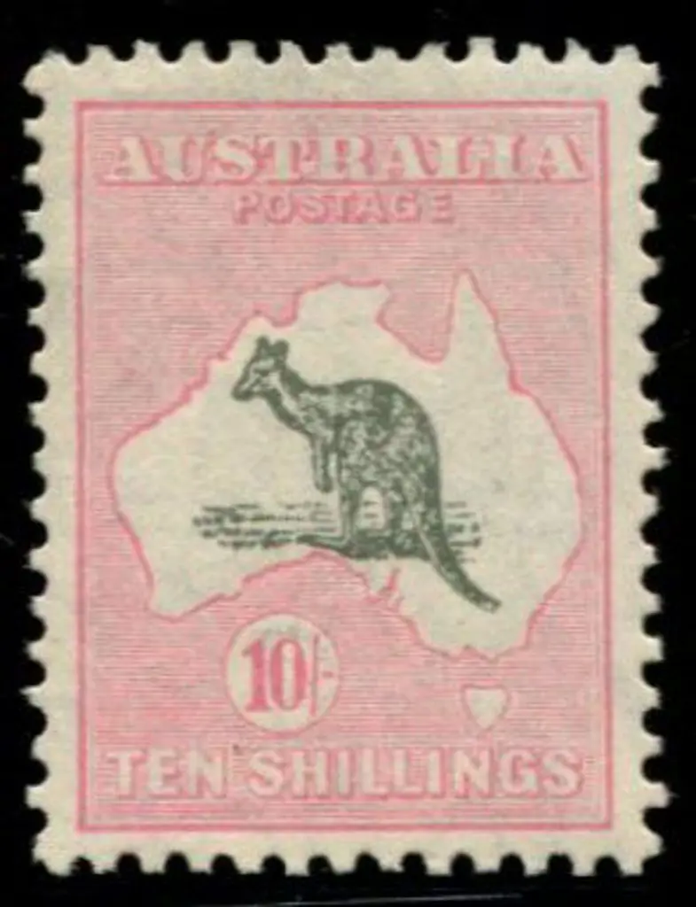 1929/30 Sm Mult wmk 10/- grey & pale pink with ... Image 1++