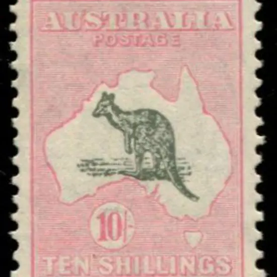 1929/30 Sm Mult wmk 10/- grey & pale pink with ...