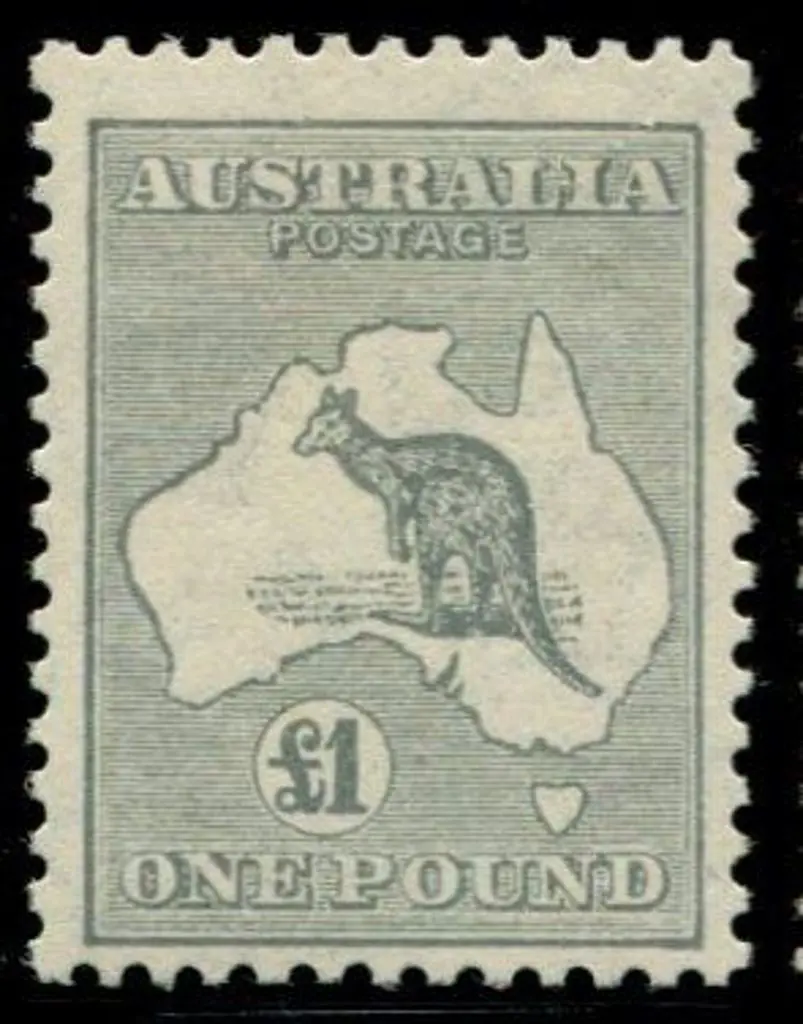 1929/30 Sm Mult wmk £1 grey. MLH, centred slightly ... Image 1++
