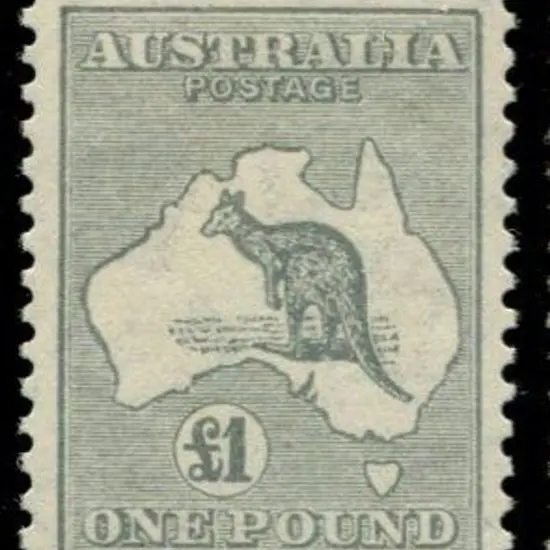 1929/30 Sm Mult wmk £1 grey. MLH, centred slightly ...