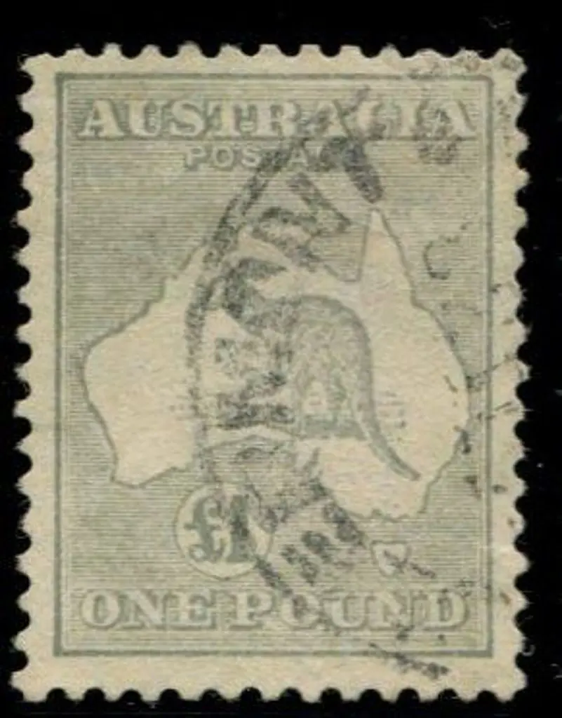 1929/30 Sm Mult wmk £1 grey with "break in coast ... Image 1++