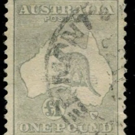 1929/30 Sm Mult wmk £1 grey with "break in coast ...