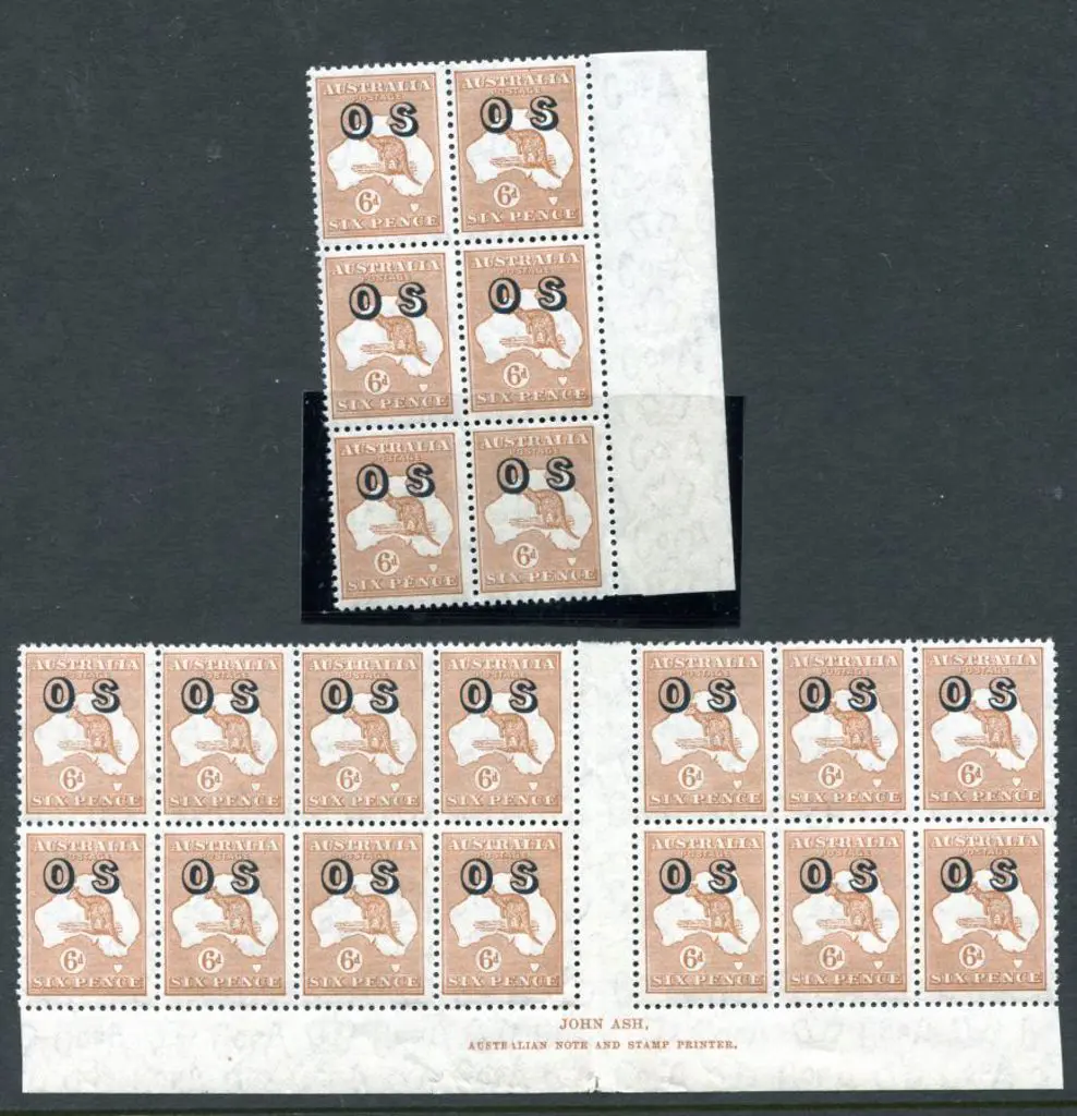 1931-47 CofA 6d chestnut ovptd "OS" in MUH Ash ... Image 1++
