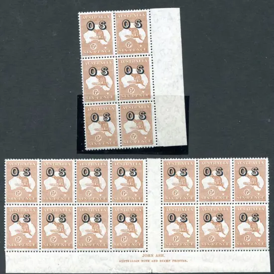 1931-47 CofA 6d chestnut ovptd "OS" in MUH Ash ...
