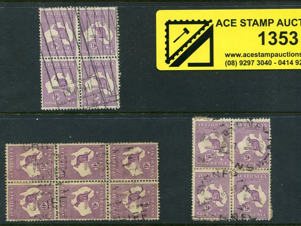 1931-47 CofA 9d violet good to fine used blocks of ... Image 1++