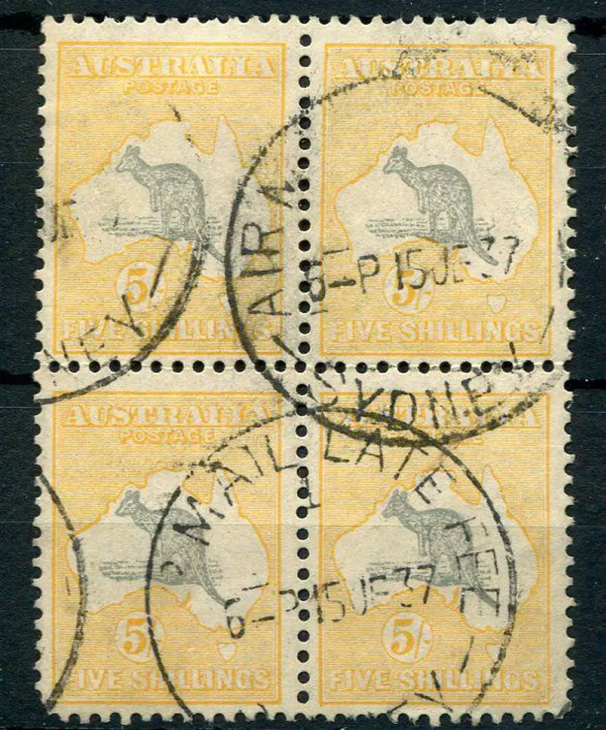 1931-47 CofA 5/- grey & yellow good to fine used ... Image 1++