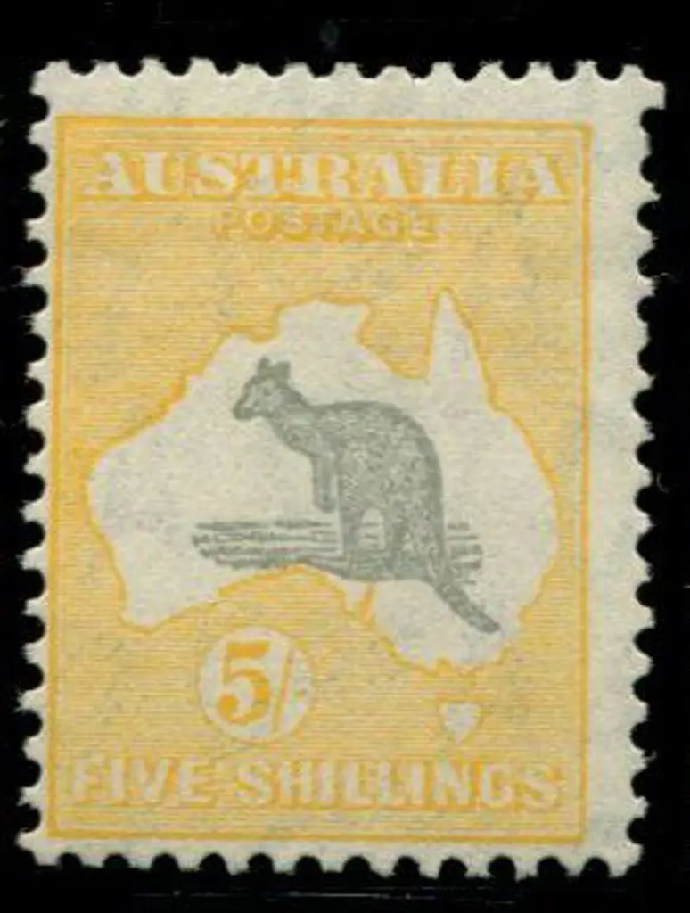 1931-47 CofA 5/- grey & yellow-buff with duty ... Image 1++