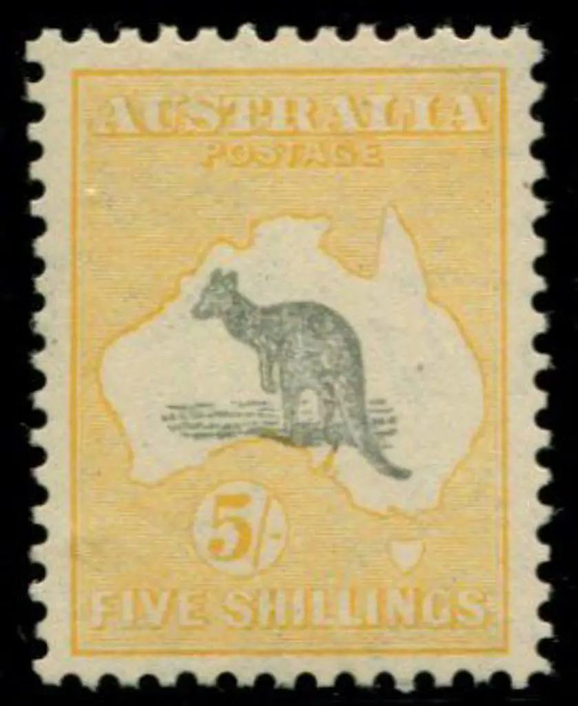 1931-47 CofA 5/- grey & yellow-orange. MVLH with ... Image 1++