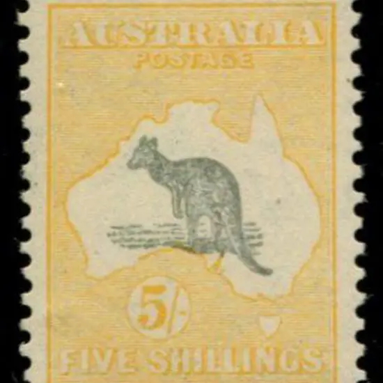 1931-47 CofA 5/- grey & yellow-orange. MVLH with ...