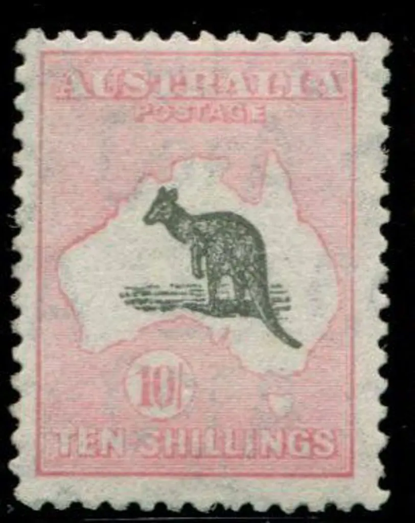 1931-47 CofA 10/- dark grey & aniline pink. Fresh ... Image 1++