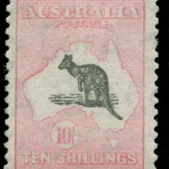 1931-47 CofA 10/- dark grey & aniline pink. Fresh ...