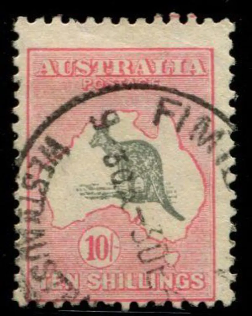 1931-47 CofA 10/- grey & pink fine used with ... Image 1++