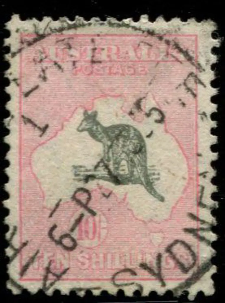 1931-47 CofA 10/- grey & pink with "ewe-faced ... Image 1++