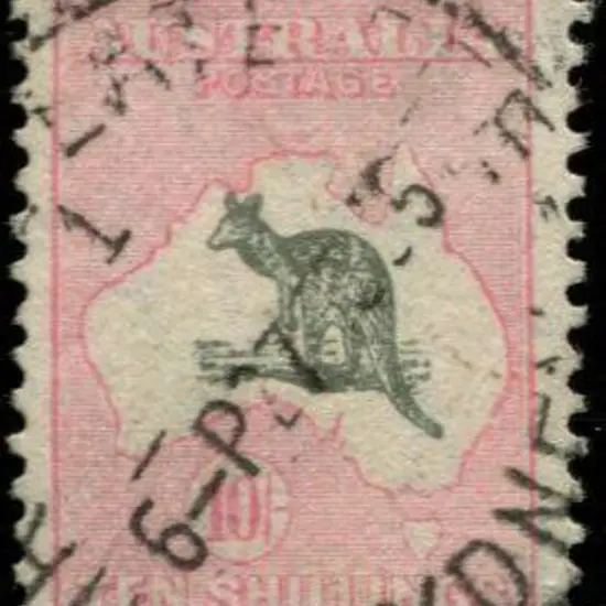 1931-47 CofA 10/- grey & pink with "ewe-faced ...