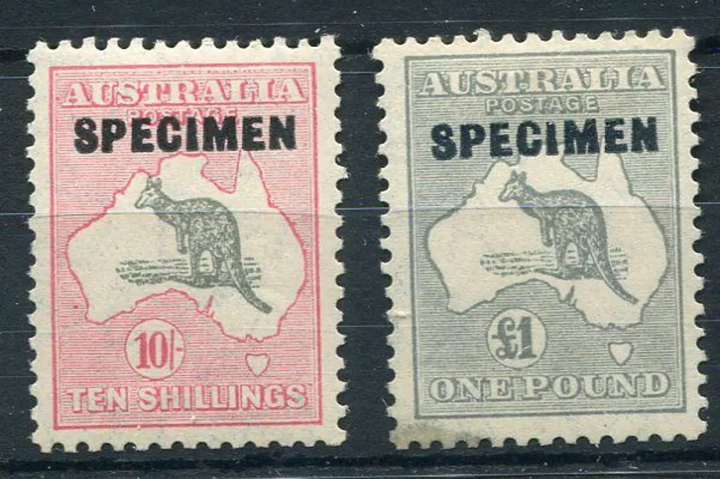 1931-47 CofA 10/- grey & pink & £1 grey both ovptd ... Image 1++