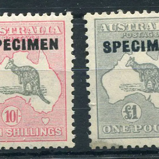 1931-47 CofA 10/- grey & pink & £1 grey both ovptd ...