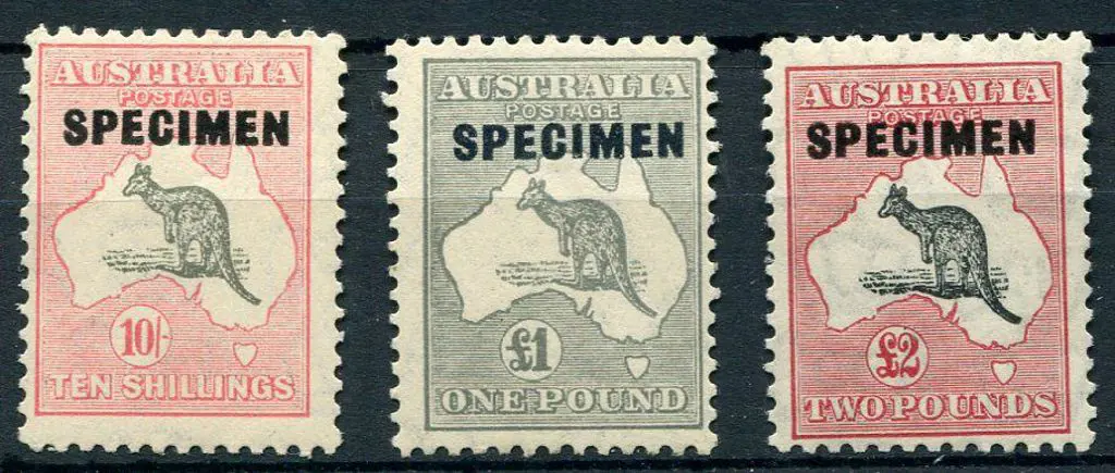 1931-47 CofA 10/-grey & pink, £1 grey & £2 ... Image 1++