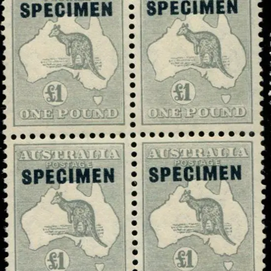 1931-47 CofA £1 grey ovptd "SPECIMEN" Type D in ...