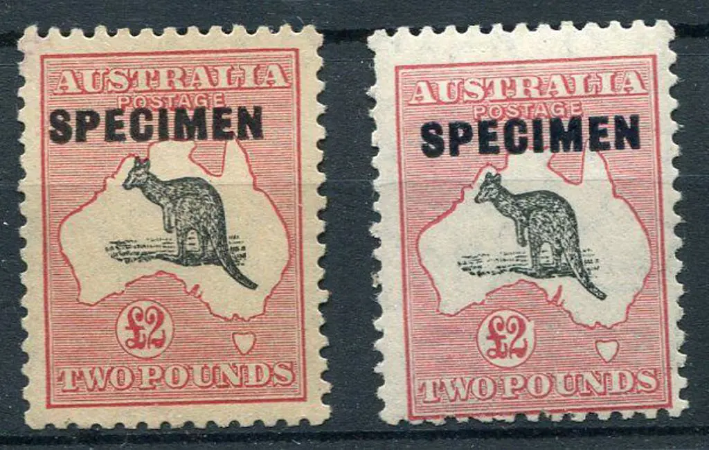 1931-47 CofA £2 grey & rose-crimson ovptd SPECIMEN ... Image 1++