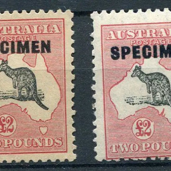 1931-47 CofA £2 grey & rose-crimson ovptd SPECIMEN ...