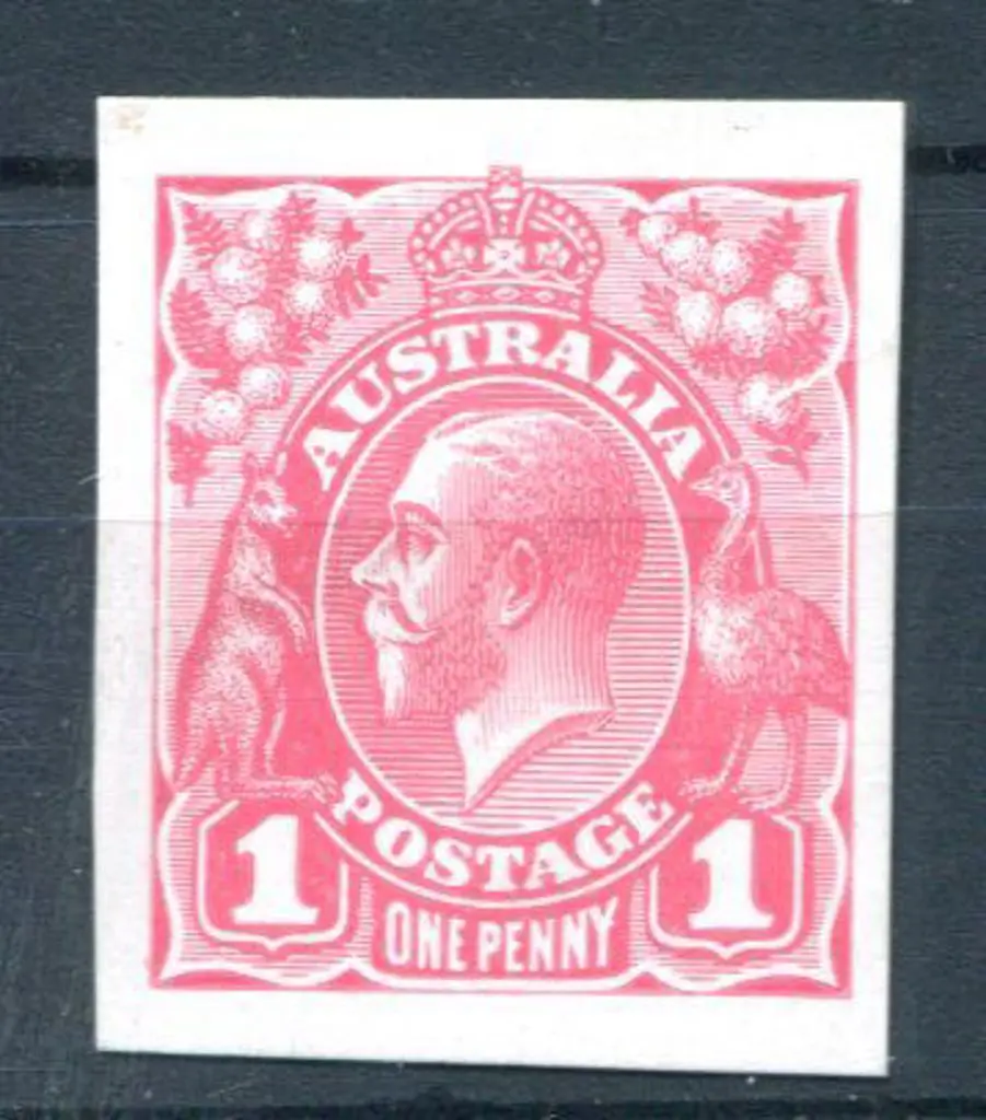 Printed in pale carmine. Damage to right wattles ... Image 1++