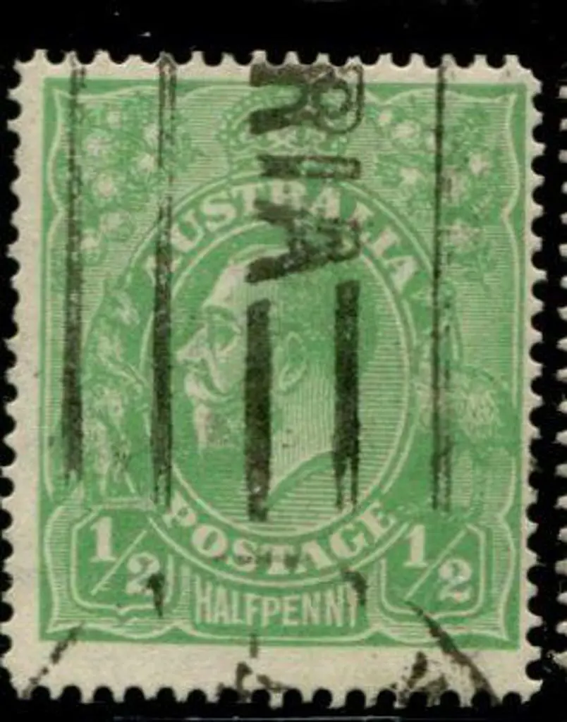 ½ emerald-green, single line perf. Good to fine ... Image 1++
