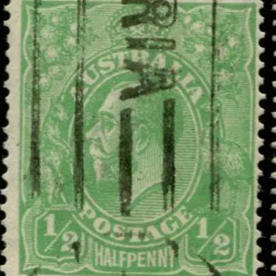 ½ emerald-green, single line perf. Good to fine ...