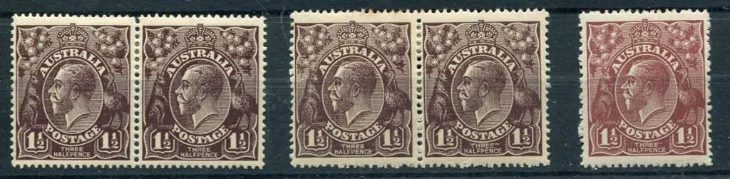 1½d black-brown in 2 pairs with "ta of postage ... Image 1++