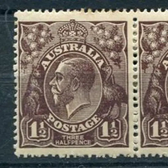 1½d black-brown in 2 pairs with "ta of postage ...