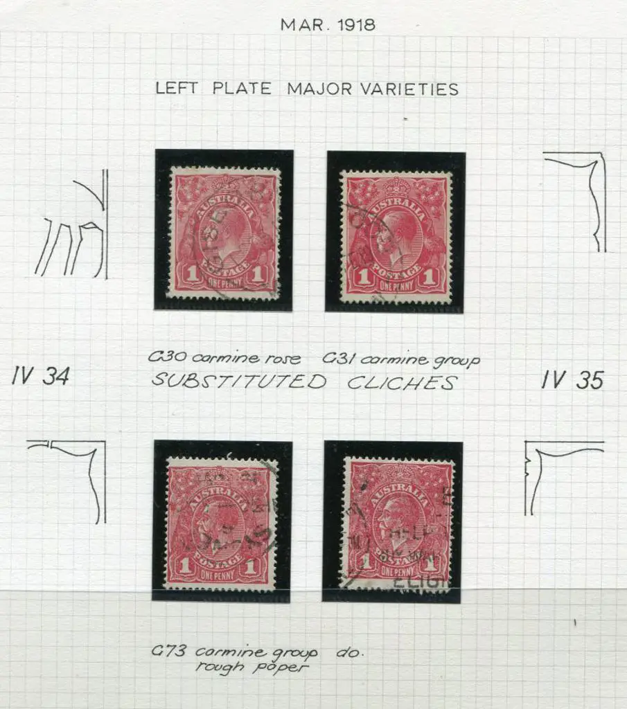 1d red left pane plate varieties with "substitute ... Image 1++