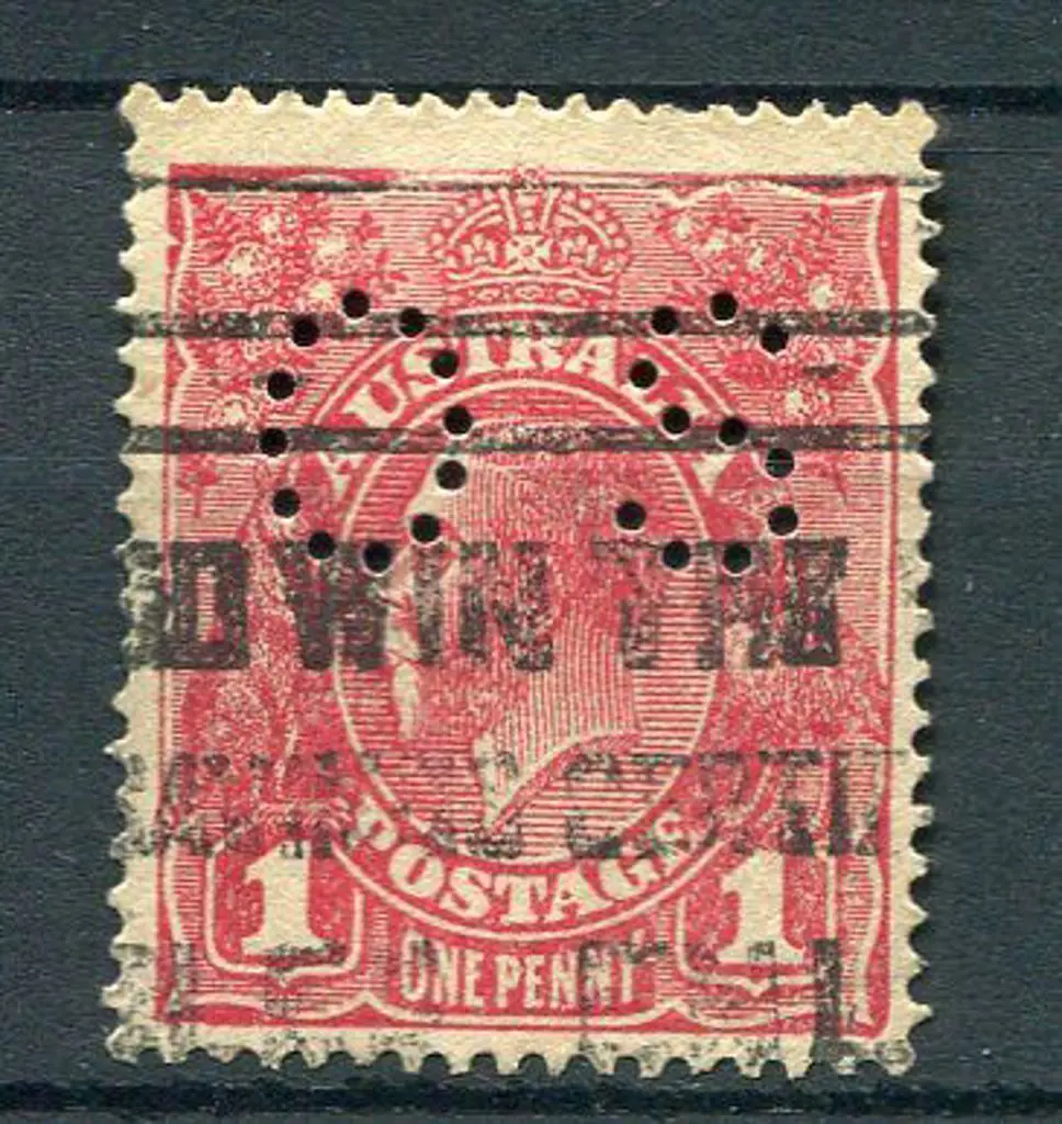 1d red perfined "OS" with "substituted cliché" ... Image 1++