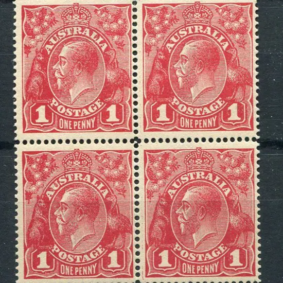 1d red, single line perf in MUH/MLH block of 4 ...