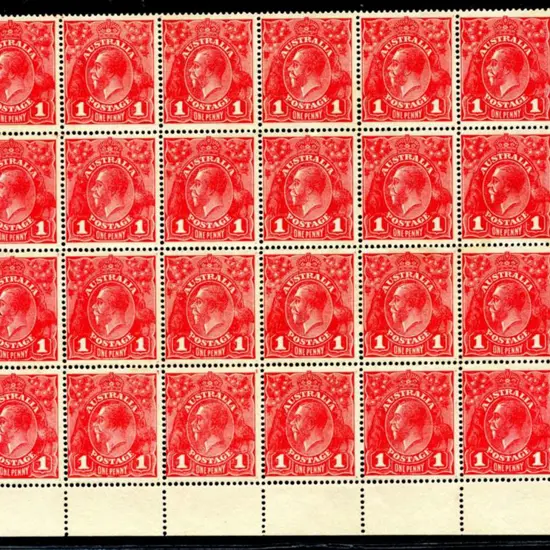 1d bright red (G11), plate 3, pane 6. No monogram ...