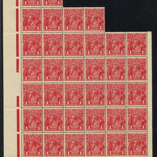 1d deep red (G13), plate 2, pane 3, no monogram ...