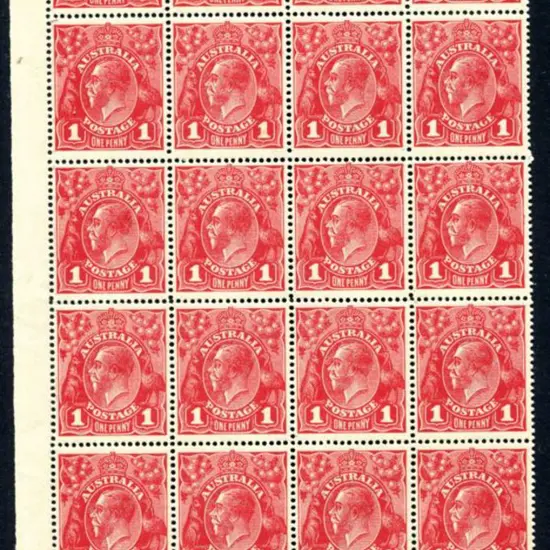 1d deep red (G13), plate 2, pane 4 no monogram ...