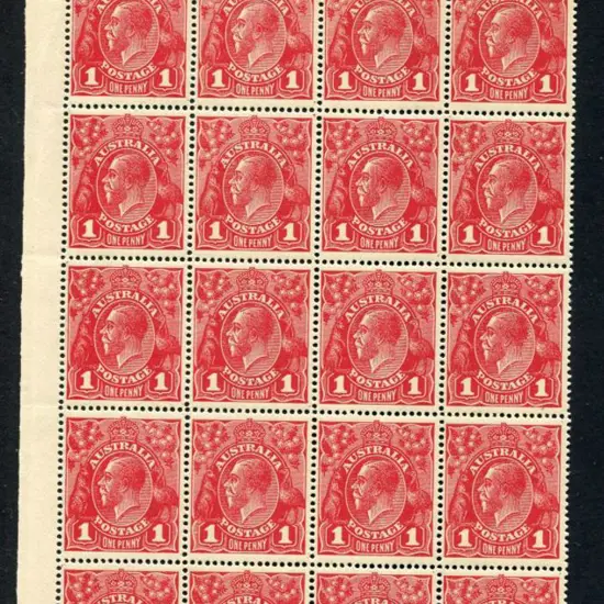 1d deep red (G13), plate 2, pane 4 top left corner ...