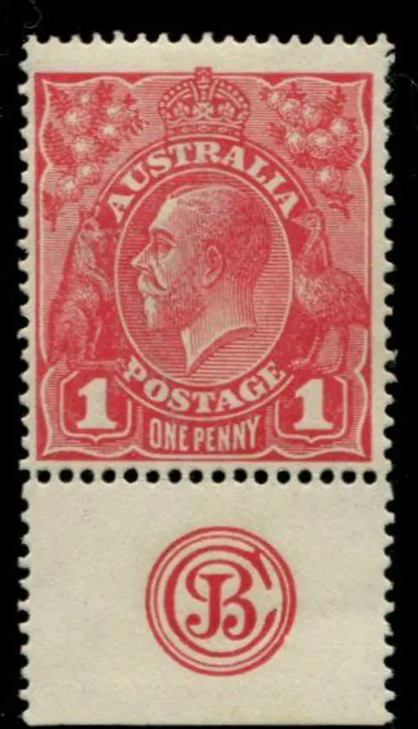 1d scarlet red (G17), plate 3, JBC monogram ... Image 1++